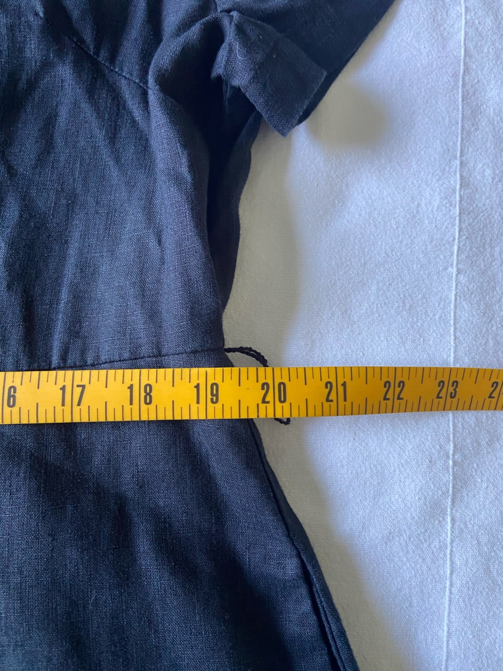 Quince Black Linen Button-Front Midi Dress Side Pockets - Picture 8 of 10